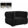 Bowery Hill Contemporary Biscuit Tufted Soft Black Velvet Chair