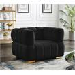 Bowery Hill Contemporary Biscuit Tufted Soft Black Velvet Chair