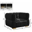 Bowery Hill Contemporary Biscuit Tufted Soft Black Velvet Chair