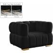 Bowery Hill Contemporary Biscuit Tufted Soft Black Velvet Chair