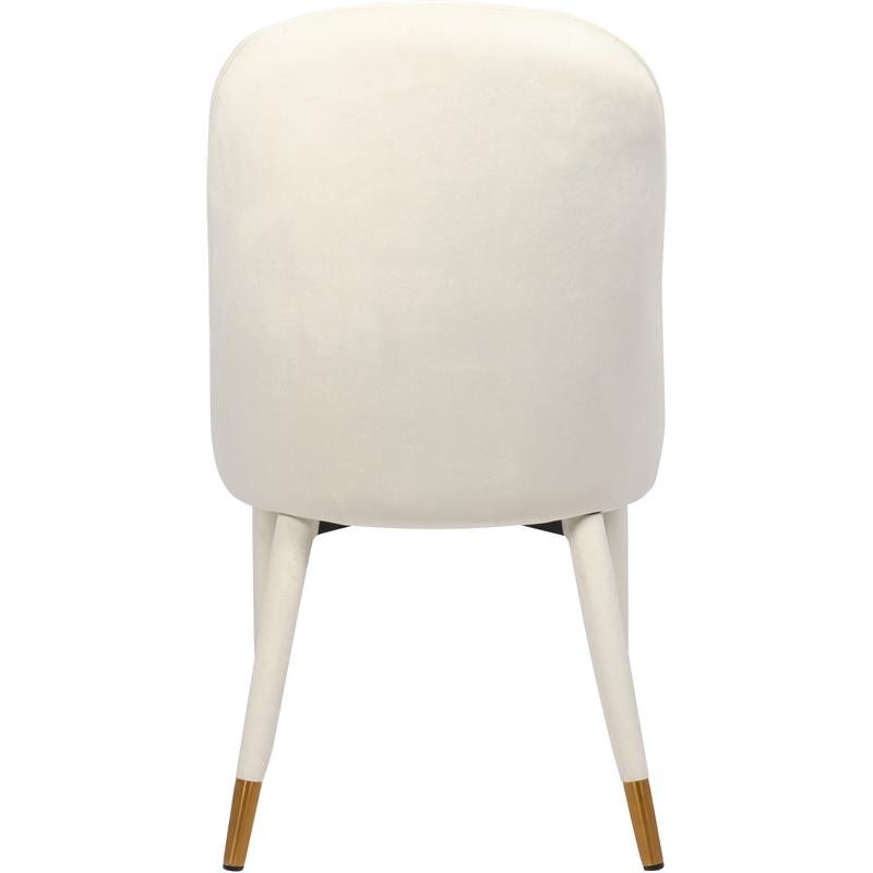 Bowery Hill Contemporary Cream Velvet Dining Chair (Set of 2)