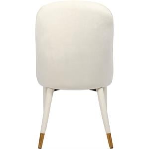 Bowery Hill Contemporary Cream Velvet Dining Chair (Set of 2)