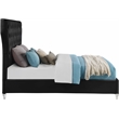 Bowery Hill Contemporary Deep Button Tufted Soft Black Velvet Queen Bed