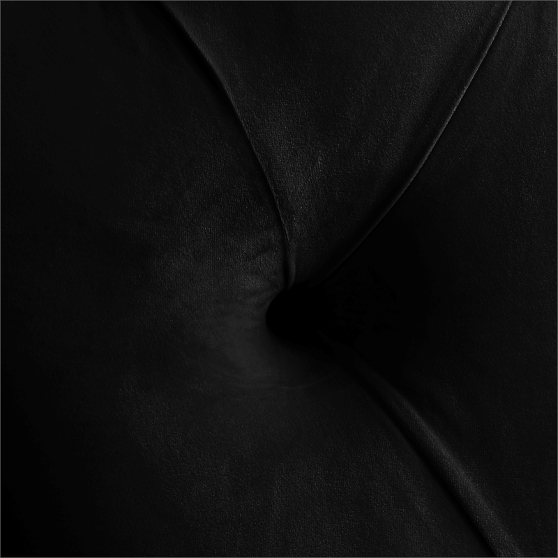 Bowery Hill Contemporary Deep Button Tufted Soft Black Velvet Queen Bed