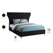 Bowery Hill Contemporary Deep Button Tufted Soft Black Velvet Queen Bed
