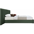 Bowery Hill Contemporary Deep Channel Tufted Soft Green Velvet Queen Bed