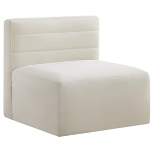 Bowery Hill Contemporary Soft Cream Velvet Modular Armless Chair