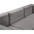 Bowery Hill Contemporary Deep Channel Tufted Soft Grey Velvet Modular Sofa