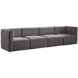 Bowery Hill Contemporary Deep Channel Tufted Soft Grey Velvet Modular Sofa