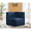 Bowery Hill Contemporary Soft Navy Velvet Modular Corner Chair
