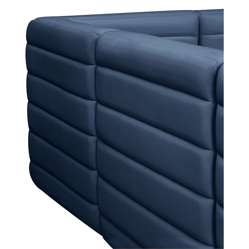 Bowery Hill Contemporary Soft Navy Velvet Modular Corner Chair