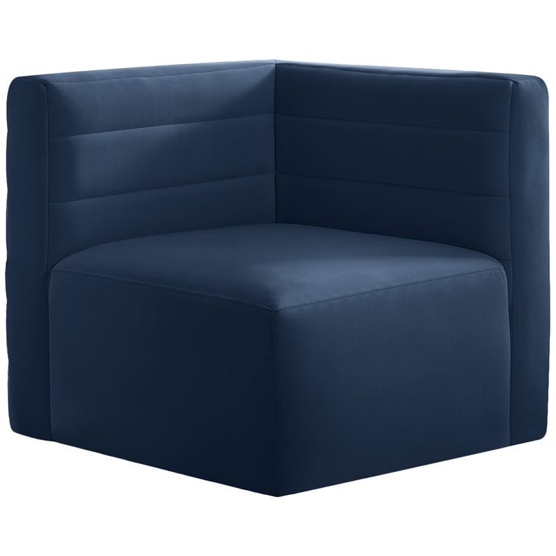 Bowery Hill Contemporary Soft Navy Velvet Modular Corner Chair
