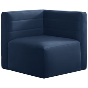 Bowery Hill Contemporary Soft Navy Velvet Modular Corner Chair