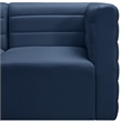 Bowery Hill Contemporary Deep Channel Tufted Soft Navy Velvet Modular Sofa