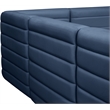 Bowery Hill Contemporary Deep Channel Tufted Soft Navy Velvet Modular Sofa