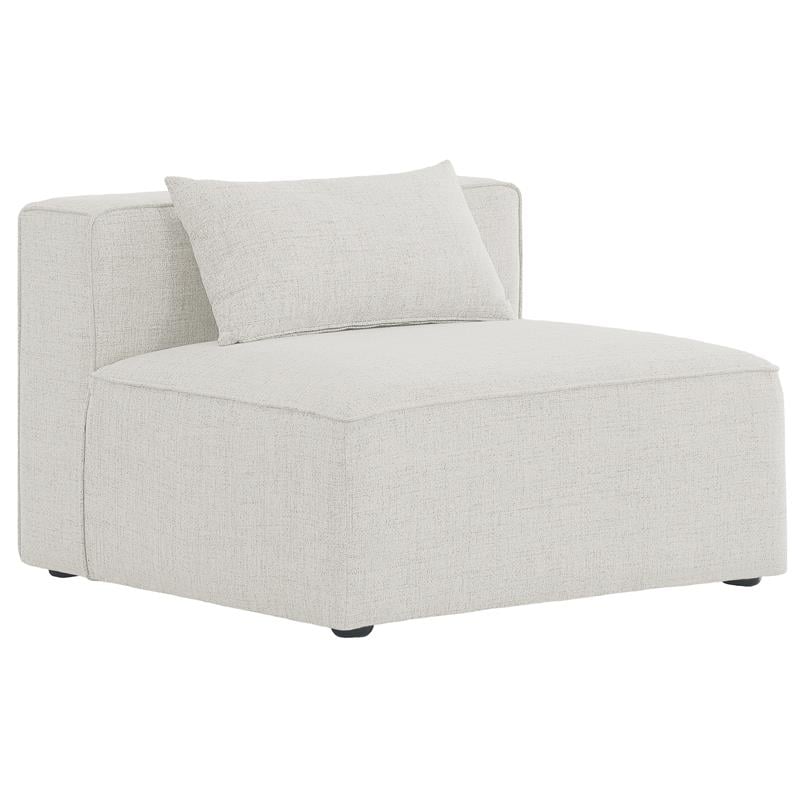 Bowery Hill Contemporary Upholstered Cream Durable Linen Modular Component