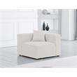 Bowery Hill Contemporary Upholstered Cream Durable Linen Modular Component