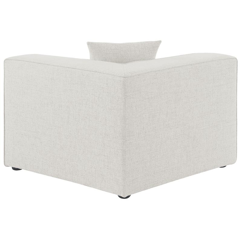 Bowery Hill Contemporary Upholstered Cream Durable Linen Modular Component