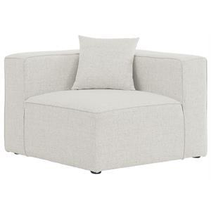 Bowery Hill Contemporary Upholstered Cream Durable Linen Modular Component