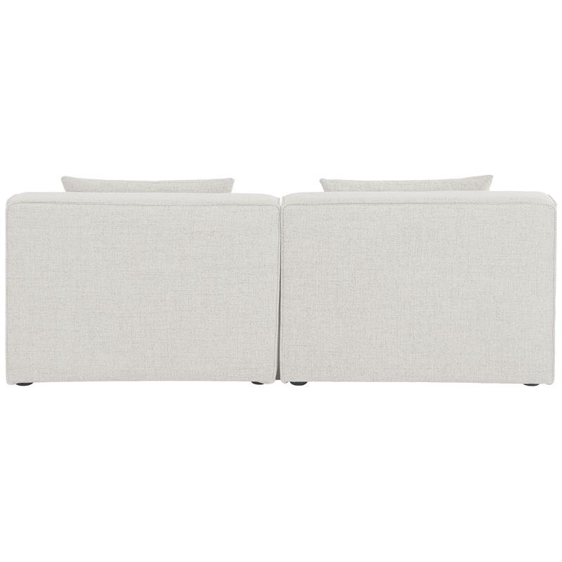 Bowery Hill Contemporary Upholstered Cream Durable Linen Modular Sofa