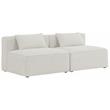 Bowery Hill Contemporary Upholstered Cream Durable Linen Modular Sofa