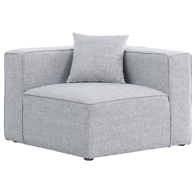 Bowery Hill Contemporary Upholstered Grey Durable Linen Modular Component