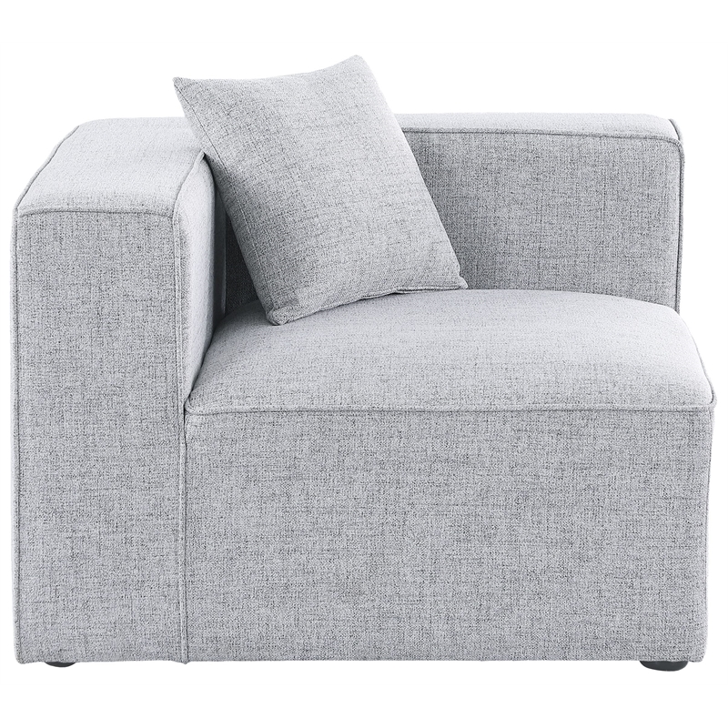Bowery Hill Contemporary Upholstered Grey Durable Linen Modular Component