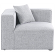 Bowery Hill Contemporary Upholstered Grey Durable Linen Modular Component