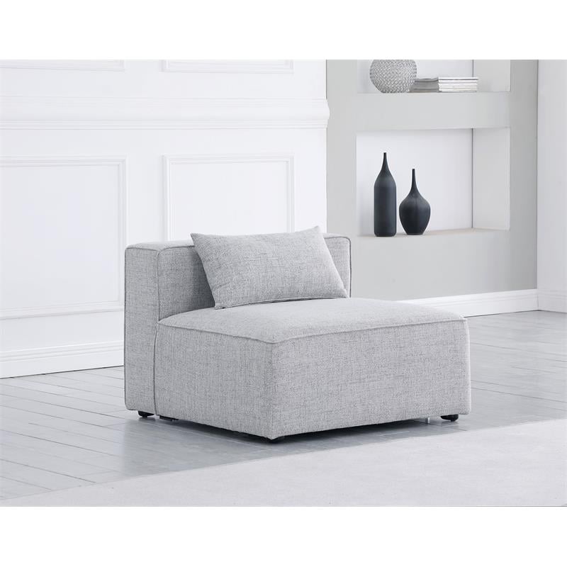 Bowery Hill Contemporary Upholstered Grey Durable Linen Modular Component