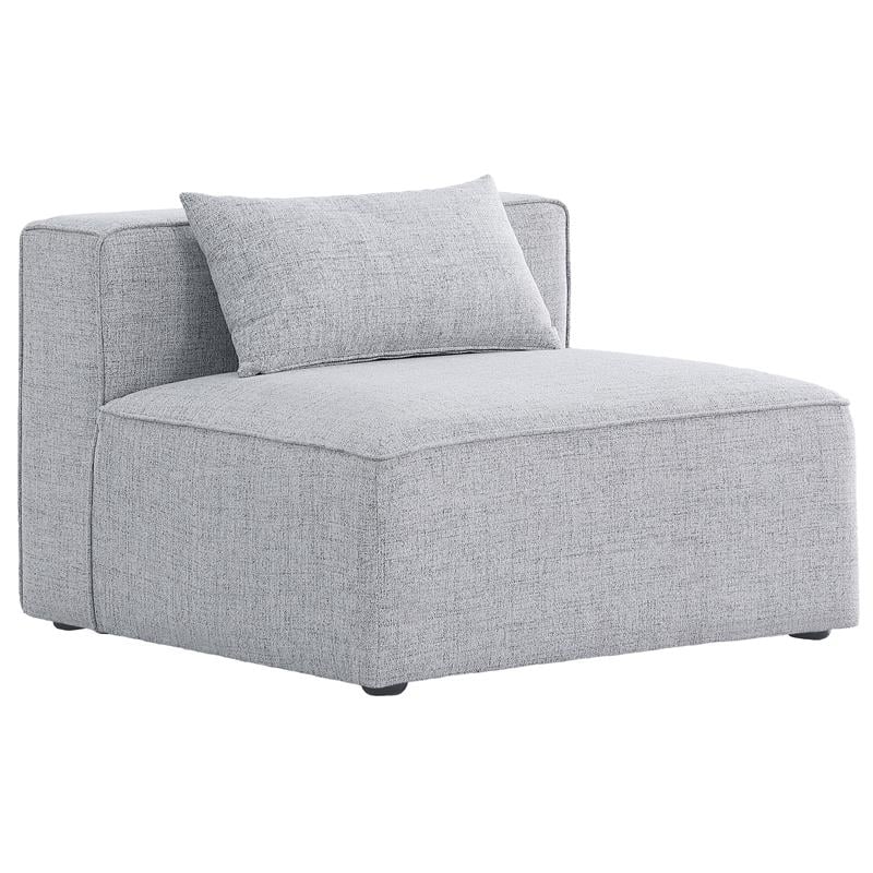 Bowery Hill Contemporary Upholstered Grey Durable Linen Modular Component
