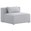 Bowery Hill Contemporary Upholstered Grey Durable Linen Modular Component