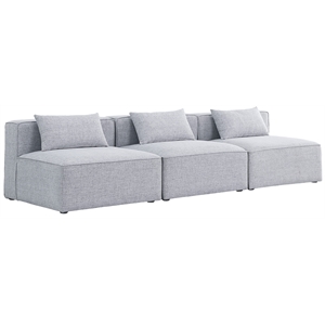 Bowery Hill Contemporary Upholstered Grey Durable Linen Modular Sofa