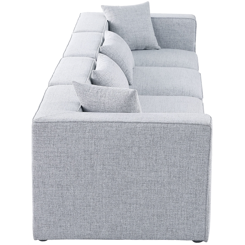 Bowery Hill Contemporary Upholstered Grey Durable Linen Modular Sofa