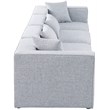 Bowery Hill Contemporary Upholstered Grey Durable Linen Modular Sofa