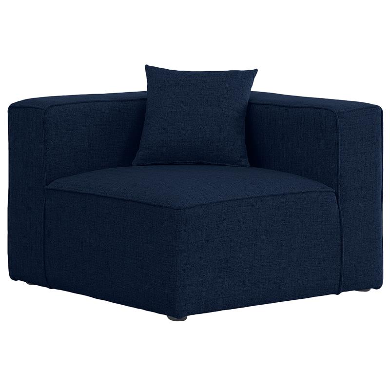 Bowery Hill Contemporary Upholstered Navy Durable Linen Modular Component