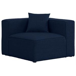 Bowery Hill Contemporary Upholstered Navy Durable Linen Modular Component