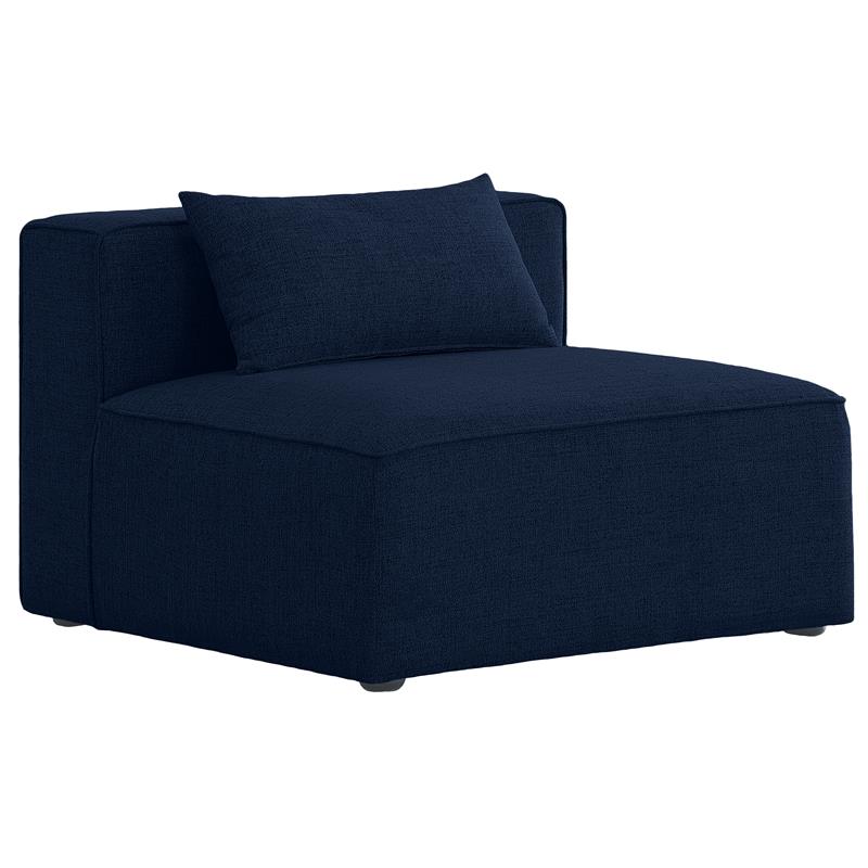 Bowery Hill Contemporary Upholstered Navy Durable Linen Modular Component