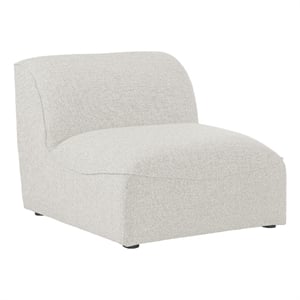 Bowery Hill Contemporary Upholstered Cream Durable Linen Textured Armless
