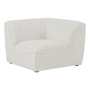 Bowery Hill Contemporary Upholstered Cream Durable Linen Textured Corner