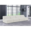 Bowery Hill Contemporary Upholstered Cream Durable Linen Textured Modular Sofa