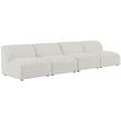 Bowery Hill Contemporary Upholstered Cream Durable Linen Textured Modular Sofa