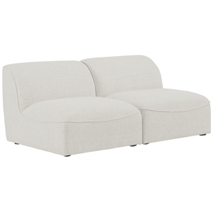 Bowery Hill Contemporary Upholstered Cream Durable Linen Textured Modular Sofa