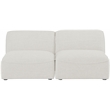 Bowery Hill Contemporary Upholstered Cream Durable Linen Textured Modular Sofa