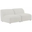 Bowery Hill Contemporary Upholstered Cream Durable Linen Textured Modular Sofa
