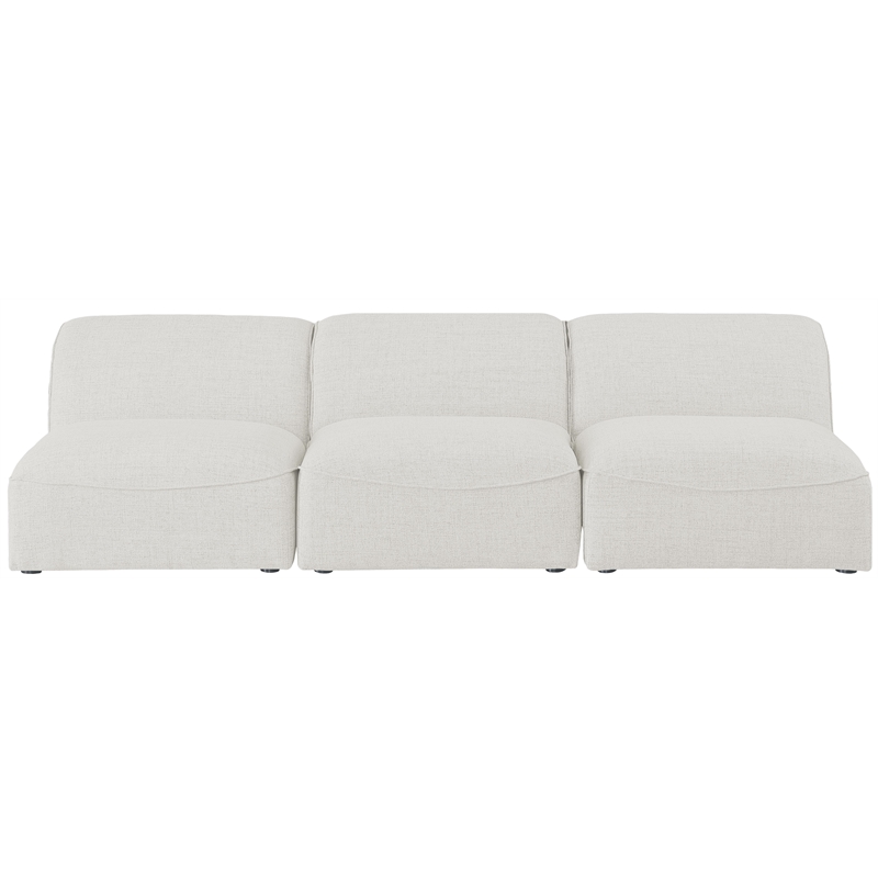 Bowery Hill Contemporary Upholstered Cream Durable Linen Textured Modular Sofa