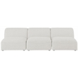 Bowery Hill Contemporary Upholstered Cream Durable Linen Textured Modular Sofa