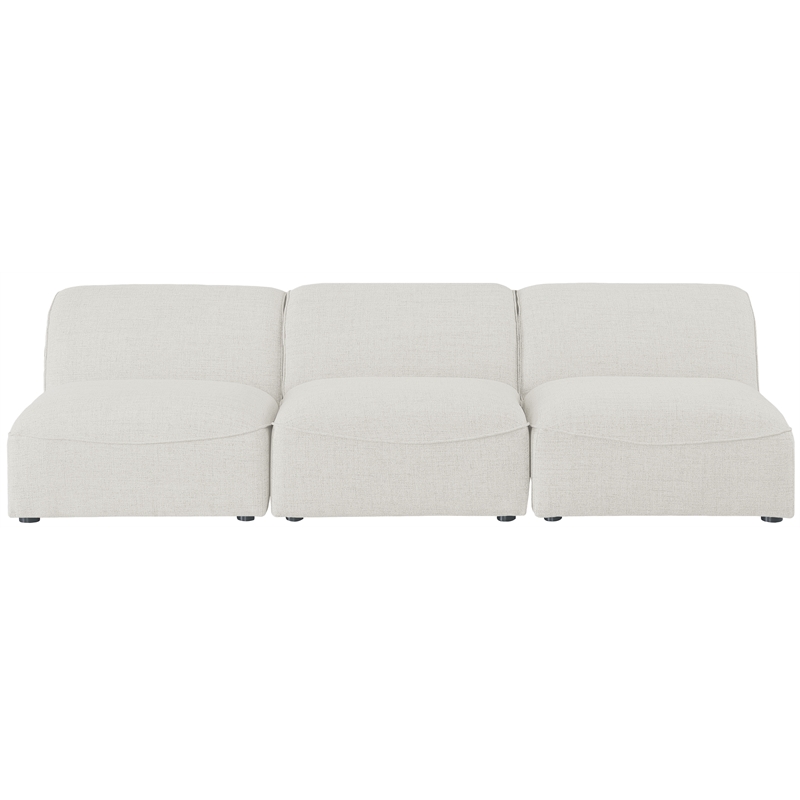Bowery Hill Contemporary Upholstered Cream Durable Linen Textured Modular Sofa