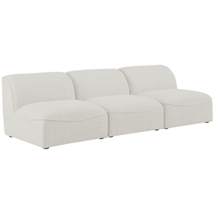 Bowery Hill Contemporary Upholstered Cream Durable Linen Textured Modular Sofa