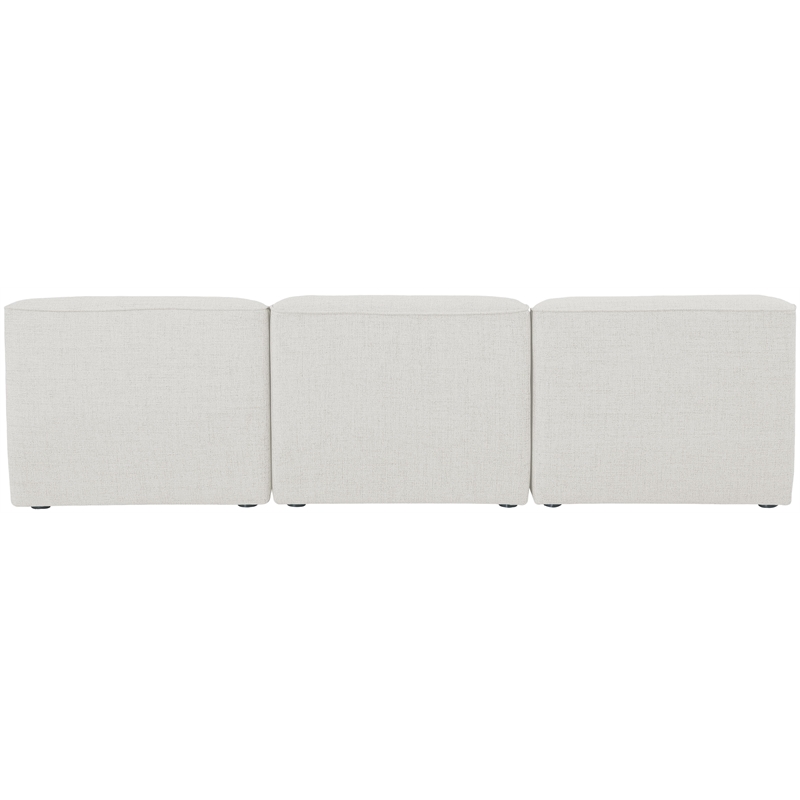 Bowery Hill Contemporary Upholstered Cream Durable Linen Textured Modular Sofa