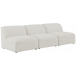 Bowery Hill Contemporary Upholstered Cream Durable Linen Textured Modular Sofa